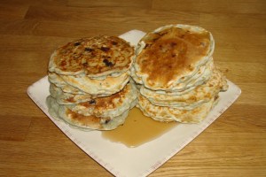 Hafrapönnsur með bláberjum